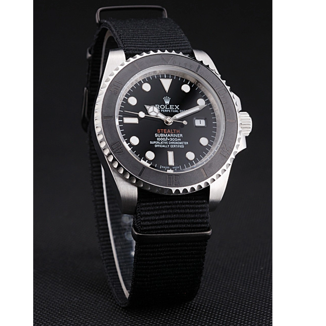 MiroTime 0814 Rolex Submariner STEALTH MK IV Black Fabric Band rl424 621386
